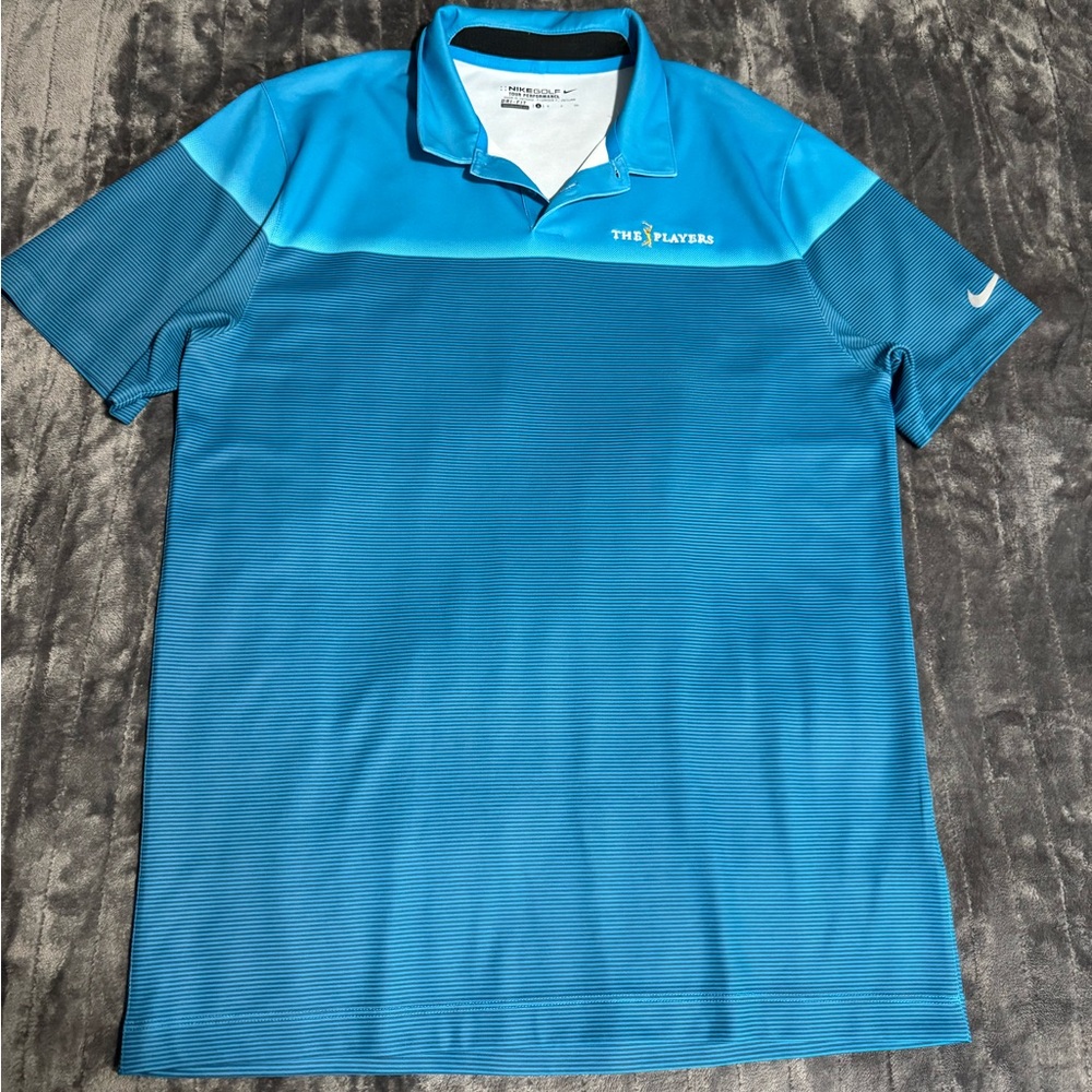 Blue Striped Nike Golf Polo Tee